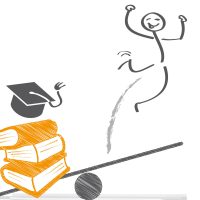 Bildung, Weiterbildung, Karriere, Qualifizierung, qualifizieren, Abschluss, Studium, Lernen, Kompetenzen, Job, Bewerbung, Sprungbrett, Karriereleiter, Ausbildung, Karrieresprung, Chance, Lernziele, Universität, Promotion, Aufstieg Beruf, Schulung, Schule, Student, Motivation, Nachhilfe, Beratung, Lebenslauf, Training, Coaching, Leistung, Wissen, erfolgreich, Ziele, Trueffelpix, Strichmännchen